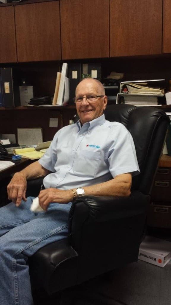 John Lisee, founder of John Lisee Pumps, in the Bell Gardens office